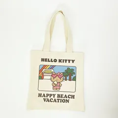 サンリオ ハローキティ 日焼け キティ A4トートバッグ アイボリー Sanrio