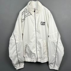 CUTTER&BUCK ゴルフウェア ウィンドブレーカー 2way ジャケット 半袖・長袖 ジップアップ ロゴ刺繍 ホワイト 白 メンズ L
