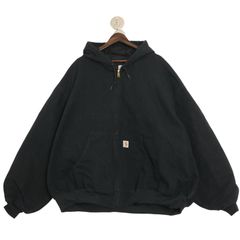 00年代 USA製 Carhartt カーハート アクティブジャケット ワーク 大きいサイズ  ブラック (メンズ 6XL) 中古 古着 A3498