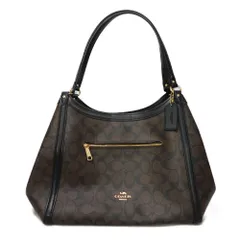 COACH コーチ クリスティ ショルダーバッグ 現行 ロゴメタル ブラック シグネチャー ブラウン トートバッグ C6232