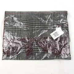 ミッシェルクラン オム マフラー ストール 未使用 グレンチェック ブランド 小物 メンズ グレー MICHEL KLEIN