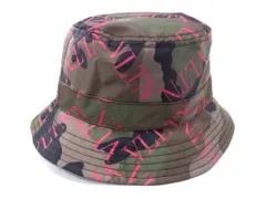 ■新品同様■ VALENTINO ヴァレンティノ カモフラージュ バケットハット 帽子 表記サイズ M グリーン系×ピンク系 AU7777 □新品同様□ VALENTINO ヴァレンティノ カモフラージュ バケット