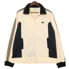 70年代 フランス製 adidas アディダス トラックジャケット ヴィンテージ スポーツ アイボリー (メンズ M相当) 中古 古着 A3291