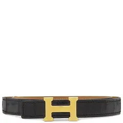 希少　美品✨　エルメス　ベルト　クロコ　黒　茶　金具　ホースビット　レディース 希少 美品✨ エルメス ベルト クロコ 黒 茶 金具 ホースビット