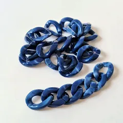 大容量 【 30ｇ 】 連結自在 アクリル チェーン パーツ  アクリルチェーン マーブル 軽い アクリルパーツ チェーン 鎖 ( ブルー )