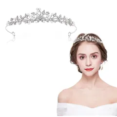 ブライダル 花嫁 クラウン クラウン 花柄 パール ティアラ 写真撮影 ティアラ ウエディングドレスアクセサリー 儀式 撮影 パーティー 誕生日 王冠 卒業式 ページェント ウエディング 女性の髪飾り 結婚式 RICISUNG 成人式 誕生日会 花嫁 女の子髪