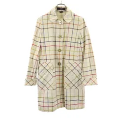 コーチ コットン ロング チェック柄 ステンカラーコート 2 COACH レディース 古着 【231120】