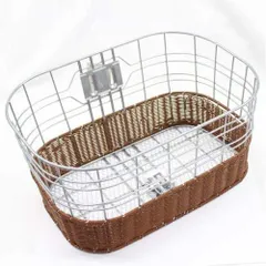大型前カジュアルワイヤーカゴ フロントバスケット　藤風バスケット　カジュナ あさひ