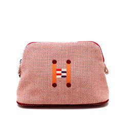 【楠本質店/元住吉】未使用品　エルメス/HERMES　ボリード　ポーチ　ミニ　クレイジーH　キャンバス　オレンジ / フランボワーズ　ショップカード（2024年）