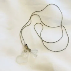 調節可能ハートモチーフネックレス　シルバー系　ネックレス