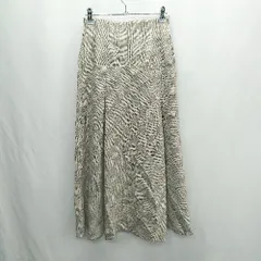 ◇ ⊂ NATURAL BEAUTY BASIC チェック柄 ロング フレア スカート サイズM ベージュ レディース E  【1502180021053】