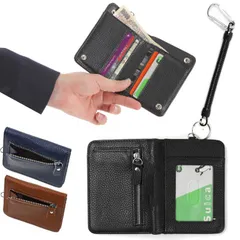 Shoebill 財布 二つ折り パスケース付き 定期入れ メンズ レディース 薄い コンパクト リール 小銭入れ 本革