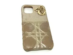 ChristianDior クリスチャンディオール カナージュ レザー iPhone12/12 Pro対応 アイフォンケース スマホケース ゴールド系 FB4785