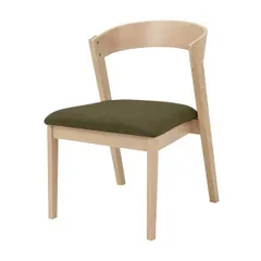 ダイニングチェア 2脚セット ナチュラル/オリーブグリーン