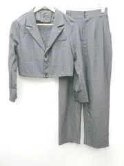 ◇ Libby&Rose 2B ショート丈 タック シングル パンツ スーツ セットアップ  ダークグレー系 レディース P 【1308240011732】