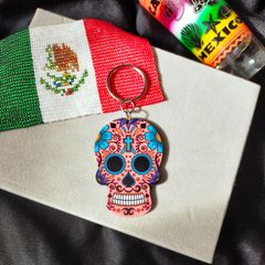 メキシカンスカルキーホルダー　メキシカンシュガースカル　カラベラ　メキシカン