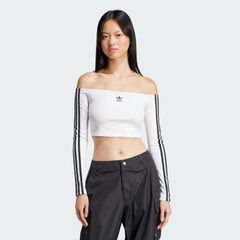 アディダスオリジナルス adidas Originals アディカラー オフショルダー 長袖Ｔシャツ ストリートファッション レディース KRU19 JD0275 WOMEN ADICOLOR OFF-THE-SHOULDER LONG-SLEEVE