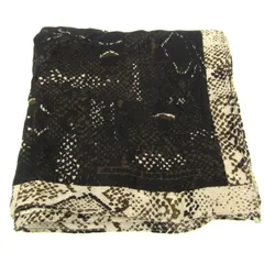 ジュンコ・コシノ スカーフ ストール パイソン柄 ウール ブランド レディース ブラック JUNKO KOSHINO 【中古】