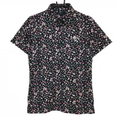 【超美品】キャロウェイ 半袖ポロシャツ ネイビー×ピンク 花柄  メンズ M ゴルフウェア Callaway