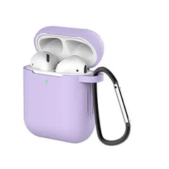 【在庫処分】AirPods ケース AirPods第2世代と第1世代に適用（前のLEDライトが見える） シリコンカバー 全面保護ケース Apple エアーポッズ カバー 軽量 小型 かわいい TPUケース 耐衝撃 防塵 カラビナ付き 紛失防止 SERFER (