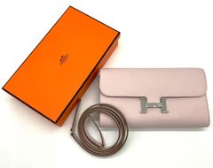 【鑑定済み】正規品 エルメス HERMES コンスタンス トゥーゴー ロング エバーカラー モーヴペール  シルバー金具 B刻印 ロングウォレット ピンク