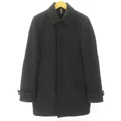 ディオールオム Dior HOMME ステンカラーコート 羊革 ボアライナー付き ウール アウター 44 約S ブラック STKのサムネイル