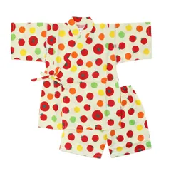 甚平 女の子 80cm 90cm 95cm じんべい トマト 野菜 水玉 ベビー 夏 日本製生地 くろわっさんすべべ 白 イエロー ホワイト 黄色 可愛い