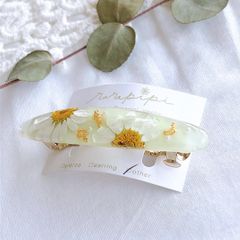 お花 楕円 バレッタ A