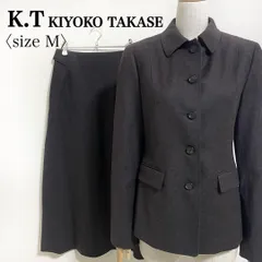 K.T KIYOKO TAKASE ウールカシミヤ混 セットアップ M ジャケット＆スカート 日本製 上品 セミフォーマル 冠婚葬祭 秋冬 茶系
