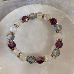 ✴︎スワロフスキー　アメジスト　ブレスレット　ハンドメイド　✴︎
