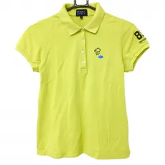 ★特価★【美品】パーリーゲイツ 半袖ポロシャツ ライムイエロー系 ウェザー刺しゅう コットン100％ レディース 0(S) ゴルフウェア PEARLY GATES