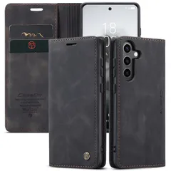 横開き カード収納 レザー 財布型 スマホケース TPU OURJOY カバー 用 耐衝撃 SCG25 / 携帯カバー / SC-51E 横置き機能 S24 S24 ギャラクシー マグネット式 Samsung 手帳型 おしゃれ・ブラック ケース Galaxy