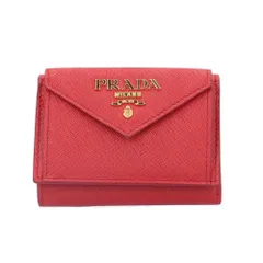 プラダ サフィアーノ 三つ折り財布 レザー 1MH021 レディース  PRADA  中古 プラダ