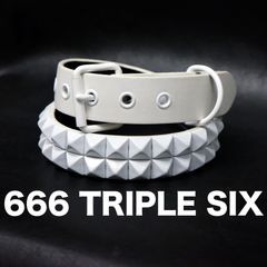 666 スタッズベルト 3連ピラミッド y2k 美品 punk パンク 平成 - メルカリ