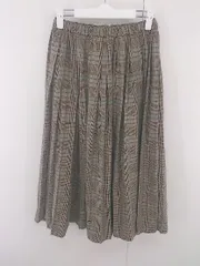 ◇ URBAN RESEARCH DOORS グレンチェック ウエストゴム ロング プリーツ スカート サイズONE ベージュ レディース E  【1305300011558】