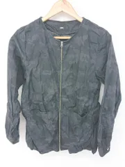 ◇ HARE ハレ カジュアル 総柄 薄手 長袖 ジップアップ ジャケット サイズS ダークグレー ブラック マルチ レディース P  【1308090003642】