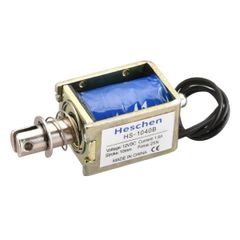 新品 Hechenソレノイド電磁石、HS-1040B、DC12V 1.6A 25N、10mmストローク、プッシュプルタイプオープンフレームドアロック