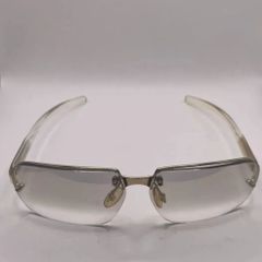 ◎【✨プラダ✨】PRADA　高級ブランド　サングラス　SPR 71C　ハーフリム　クリアフレーム　ハイブランド　海外　外国　有名　日本製　Made in Japan　清掃済み　遮光　リムレス　おしゃれ　ファッション　メンズ　レディース　男女兼用