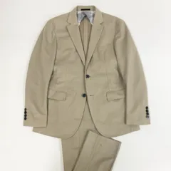 79j9 BLACK LABEL CRESTBRIDGE ブラックレーベル クレストブリッジ スーツセットアップ 2B シングルスーツ 背抜き テーラードジャケット スラックス 51D04-703-42 Mサイズ ベージュ メンズo07t