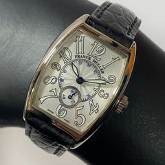 【中古】FRANCK MULLER フランクミュラー トノーカーベックス 日本限定 シルバー 1750S6J ホワイトゴールド レザーベルト 手巻き レディース 腕時計