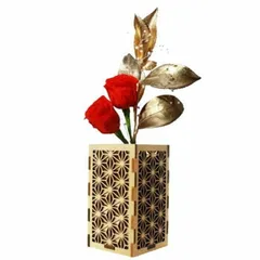 A＆K プリザーブドフラワー 一輪挿し プチローズレッド 花立て カバー付きセット P-014