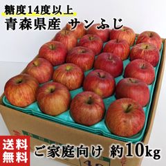 【糖度14度以上】青森県産 サンふじ りんご 訳あり 家庭用 約10kg