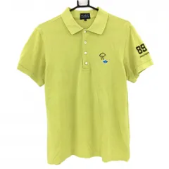 パーリーゲイツ 半袖ポロシャツ ライムイエロー系 ウェザー刺しゅう コットン100％  メンズ 5(L) ゴルフウェア PEARLY GATES