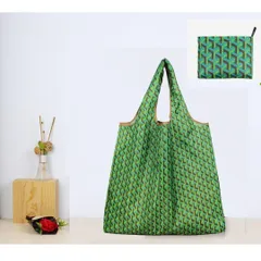割引クーポン【新品】エコバッグ Mサイズ38cm 中型 大容量 折りたたみ 買い物 レジ袋＜グリーン 緑色＞防水 撥水 防汚加工 環境 カラフル オシャレ カワイイ スーパー コンビニ 肉 野菜 冷凍食品 ドリンク コンパクト トートバッグ 便利 マスト 緑色