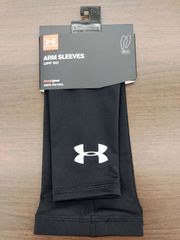 【未使用】【サイズは商品説明参照】[UNDER ARMOUR(アンダーアーマー)] アームカバー アームスリーブ ヒートギア UPF50 トレーニングアクセサリー 1313490 メンズ ブラック 表記サイズM　Y-746