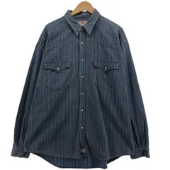 古着 90年代 リーバイス Levi's ストライプ柄 長袖 デニム ウエスタンシャツ メンズXL相当 ヴィンテージ/eaa568760