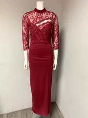 1347 JEWELS by suger ジュエルズ バイシュガー キャバクラ ロングドレス スリット レース シースルー タイト イベント 華やか 伸縮性 キャバドレス S