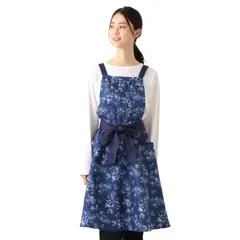 ネイビー [ アフタヌーンティー リビング ] AfternoonTea LIVING エプロン HY54 ラインフラワーエプロン ネイビー