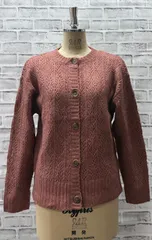 透かし編みカーディガン カーディガン 長袖 ニット トップス F ニットカーディガン