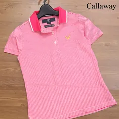 美品★ Callaway キャロウェイ 春夏 DRYSPORT♪ 速乾 半袖 ボーダー ポロシャツ Sz.S　レディース ゴルフ